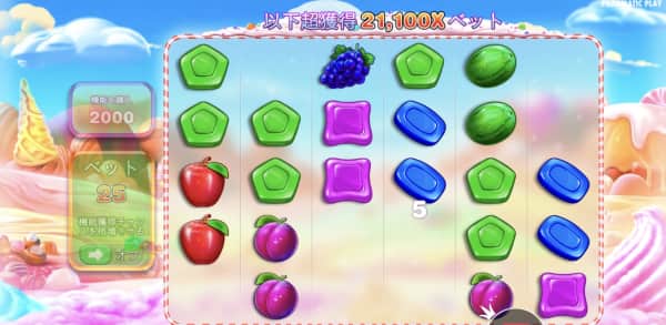 スイートボナンザのプレイ画面